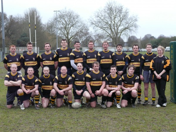 Backrow : Dave Berry, Ian Stuart, Ricky Timson, Rhys Francis, Chris Veal, Obi Ley, Phil Prangle, Peter Hobbs, James Trantham, Tom Large, Emily Crawford.
Front row : Ben Welch, Jimmie Alder, Derry O'Donoghue, Damian Shackle, Mark Castle(Capt), Zack Kinnard, Stephen Doyle, Rupert Macey.